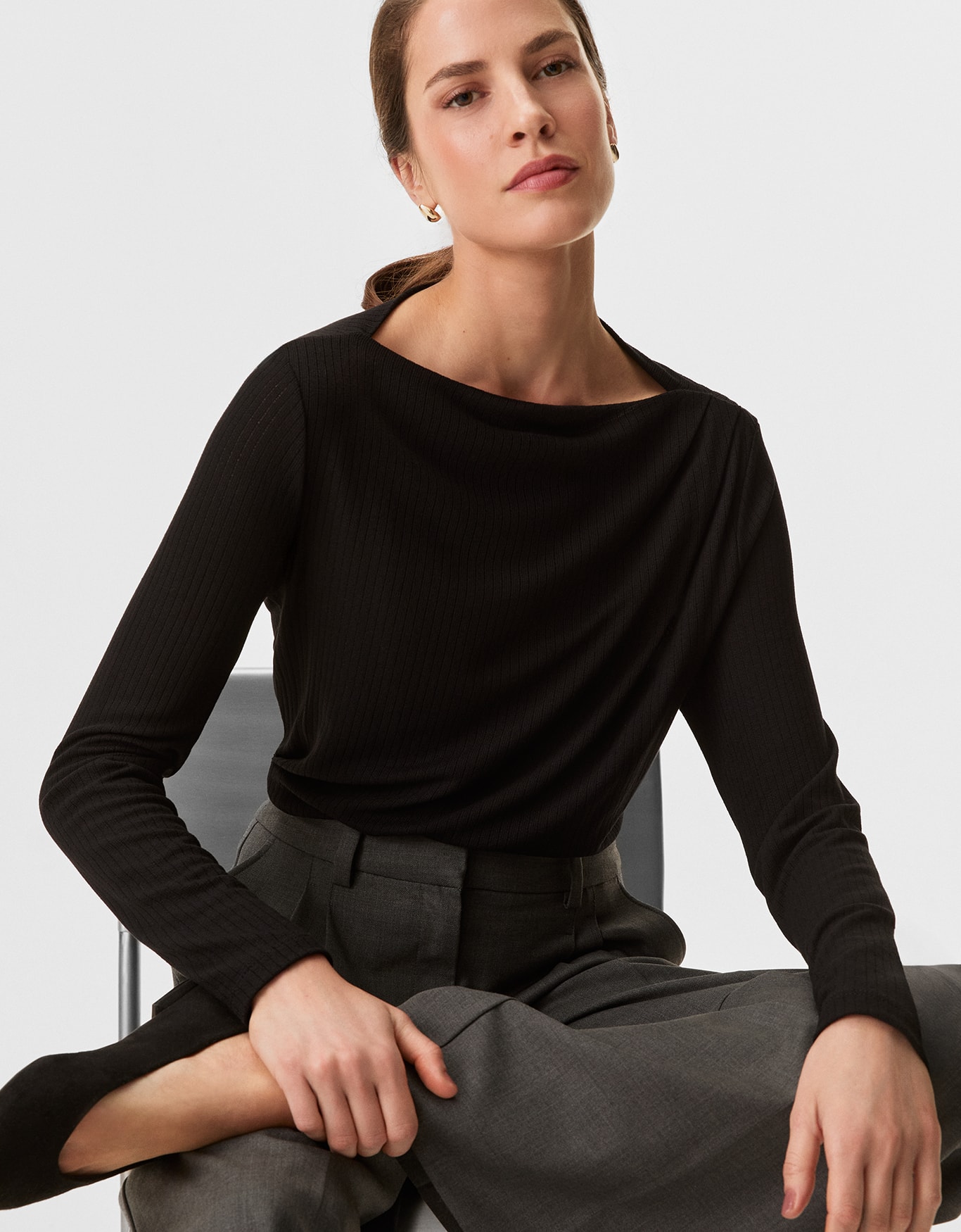 Blusa Malha Textura Pregas