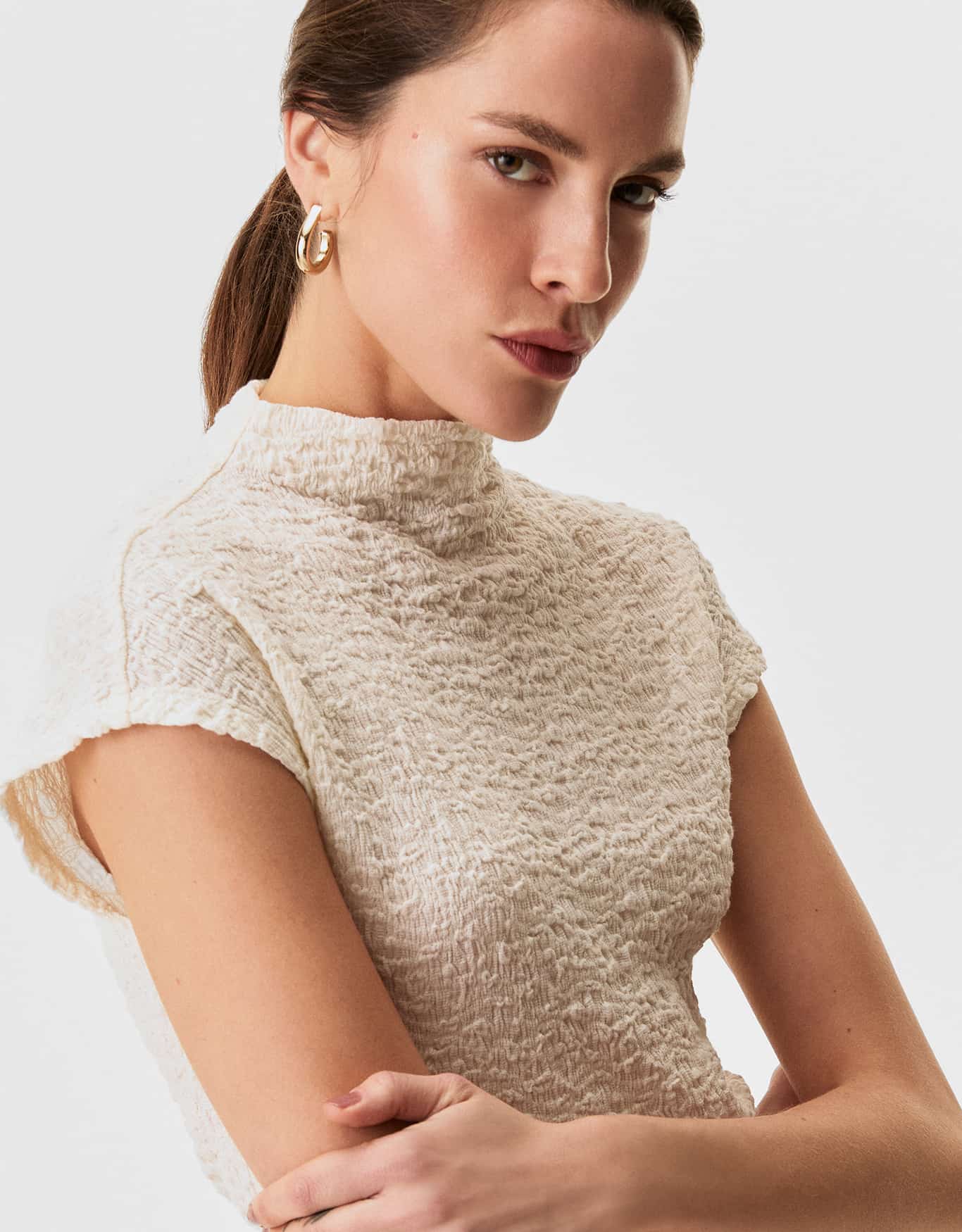 Blusa Malha Texturizada Sem Mangas