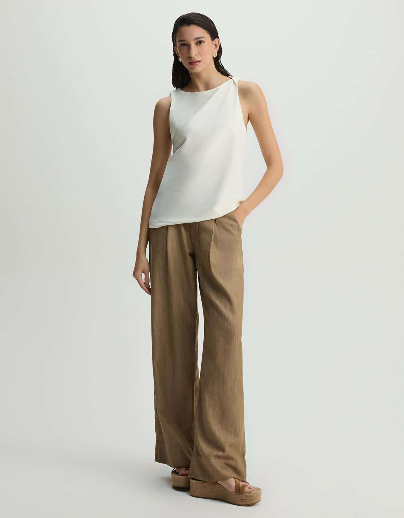 Blusa Malha Torção Ombro