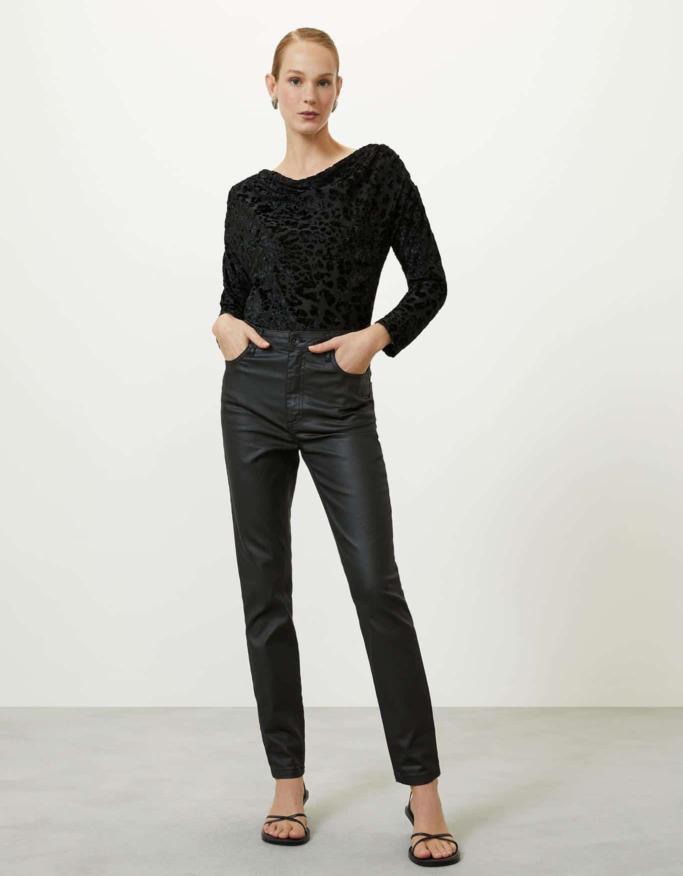 Blusa Malha Veludo Onça