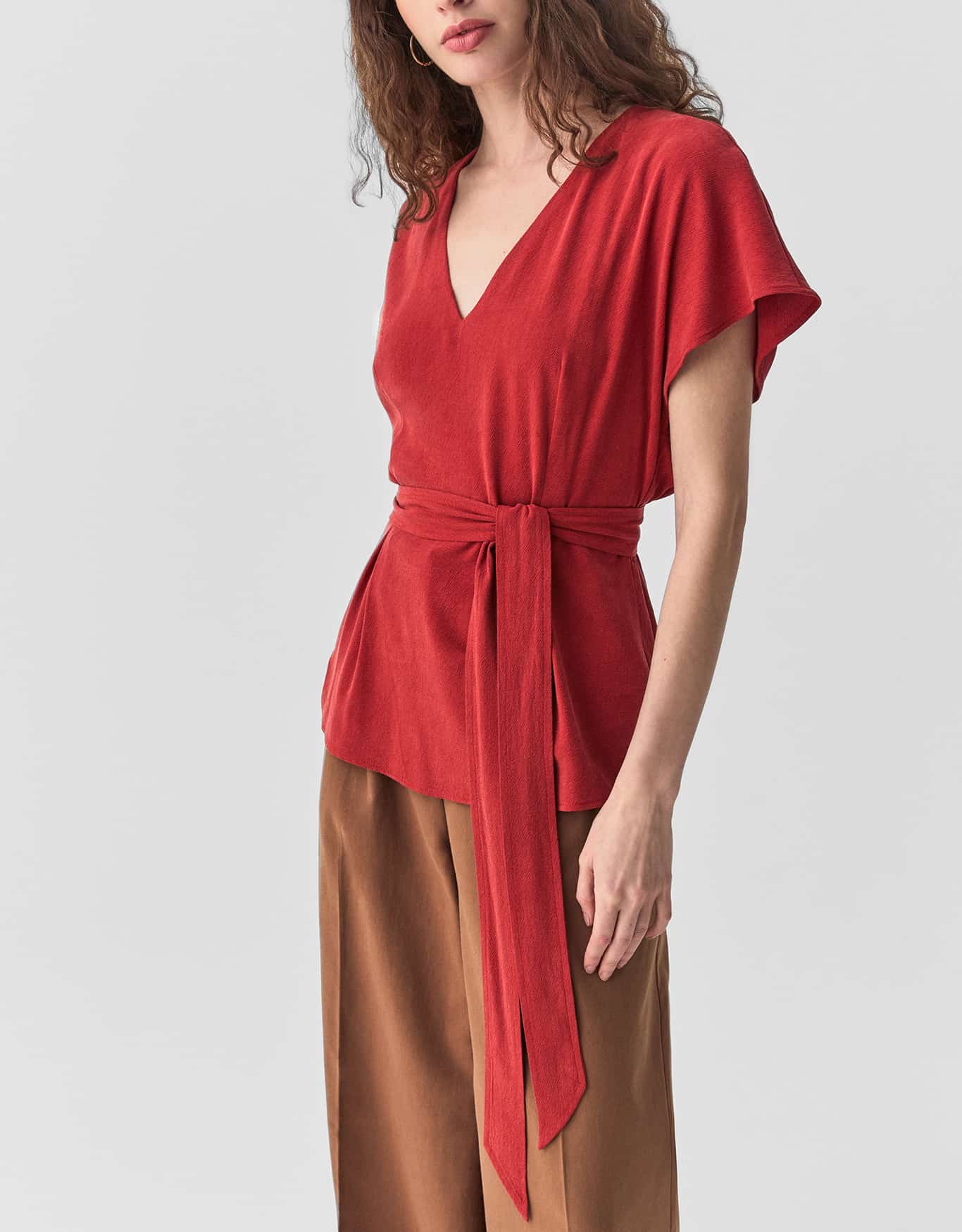 Blusa Manga Curta Amarração