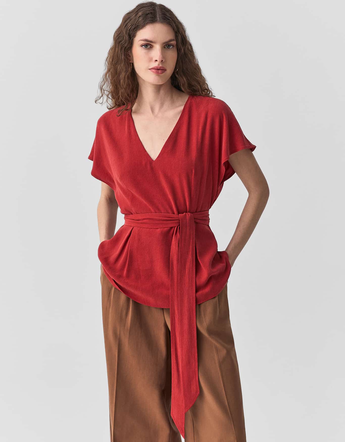 Blusa Manga Curta Amarração