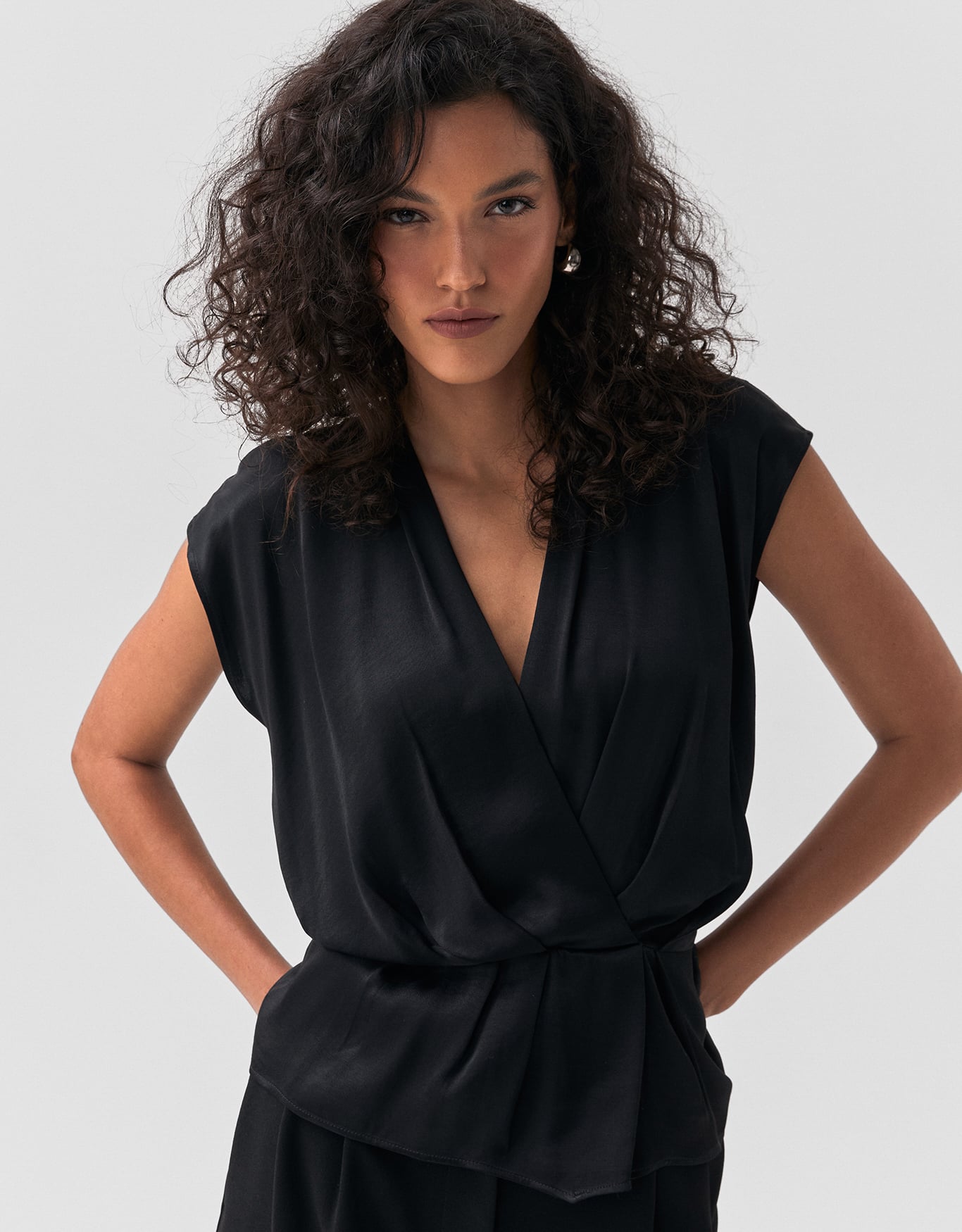 Blusa Manga Curta Franzidos