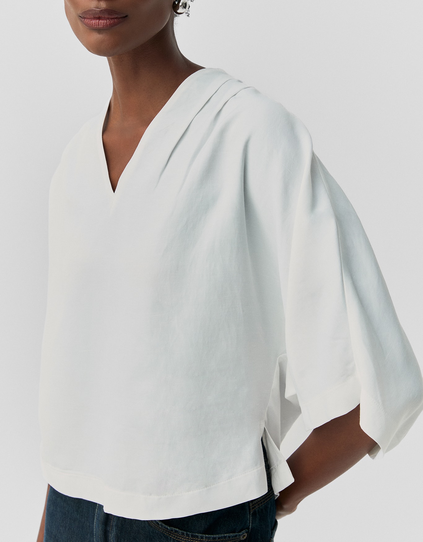 Blusa Manga Curta Pregas