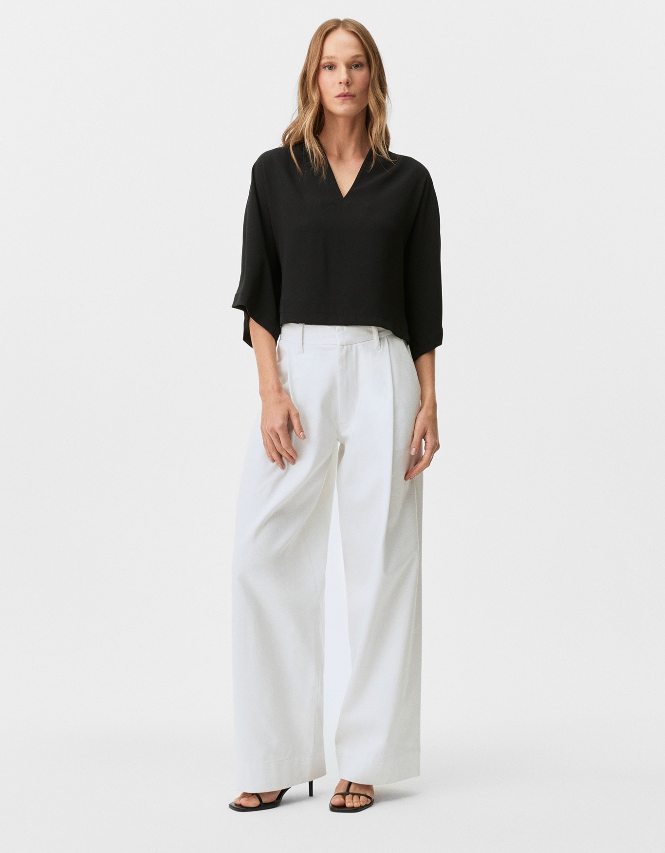 Blusa Manga Kimono Com Prega