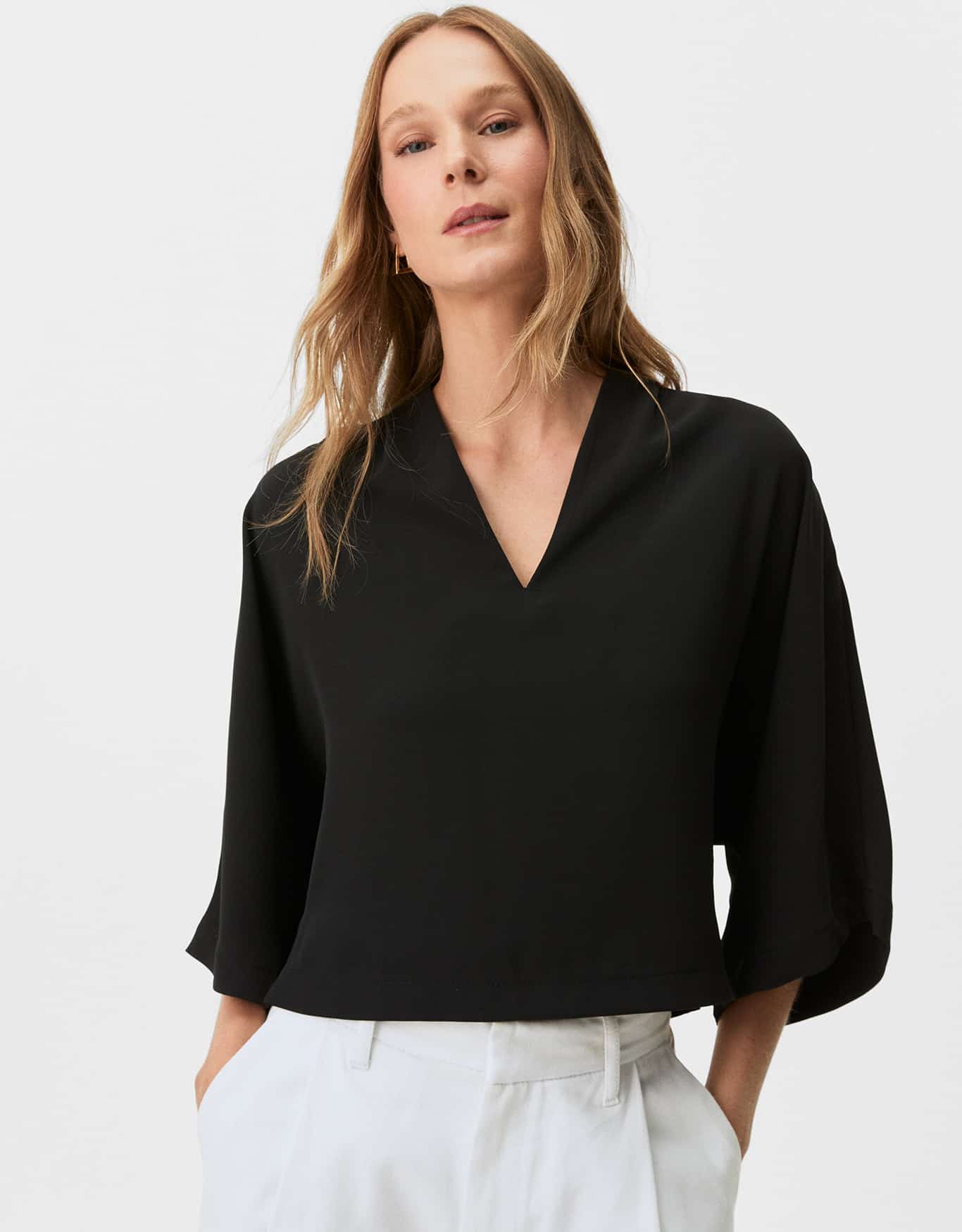 Blusa Manga Kimono com Prega