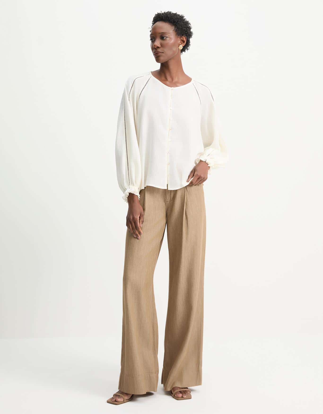 Blusa Manga Longa Babado