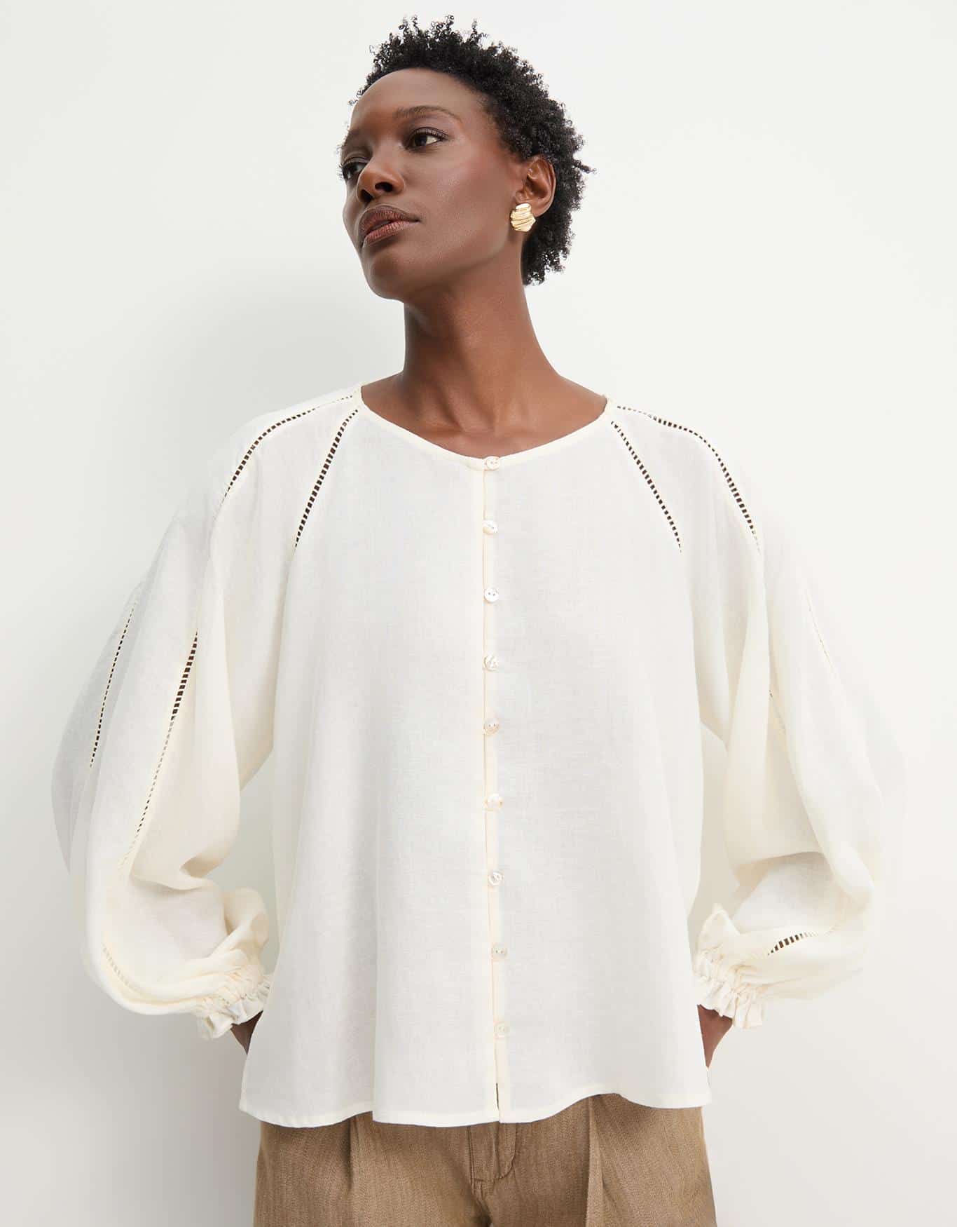 Blusa Manga Longa Babado