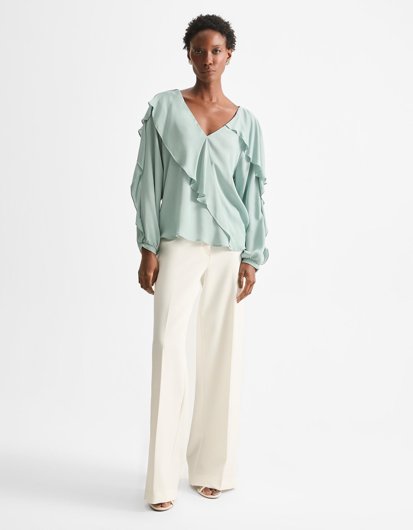 Blusa Manga Longa Babados