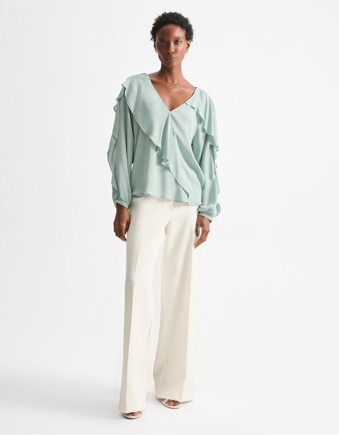 Blusa Manga Longa Babados