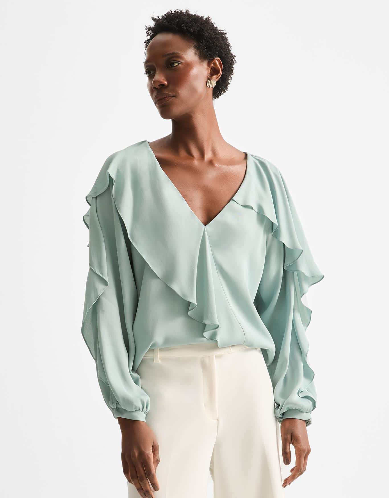 Blusa Manga Longa Babados