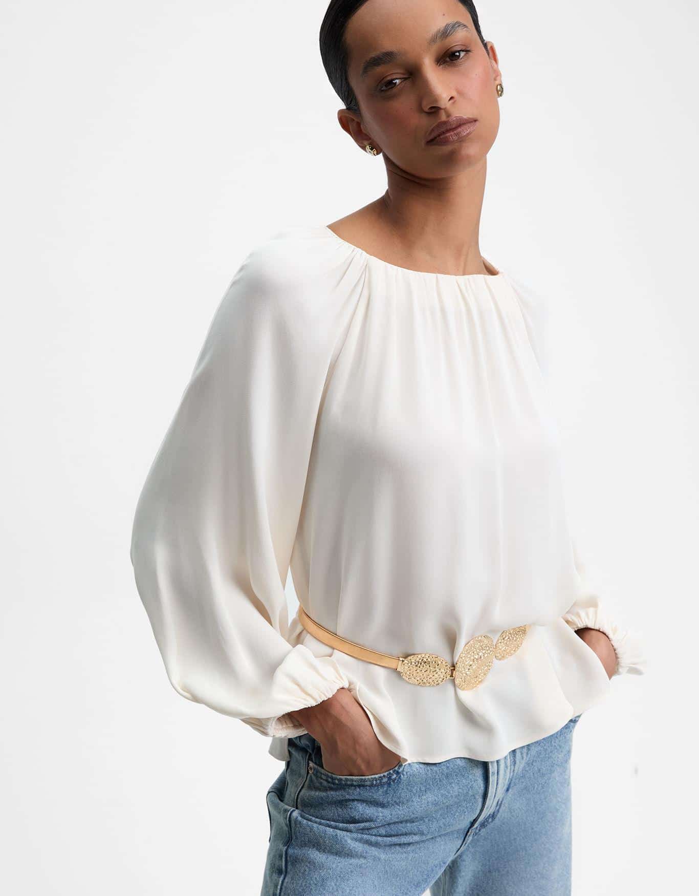 Blusa Manga Longa Franzidos