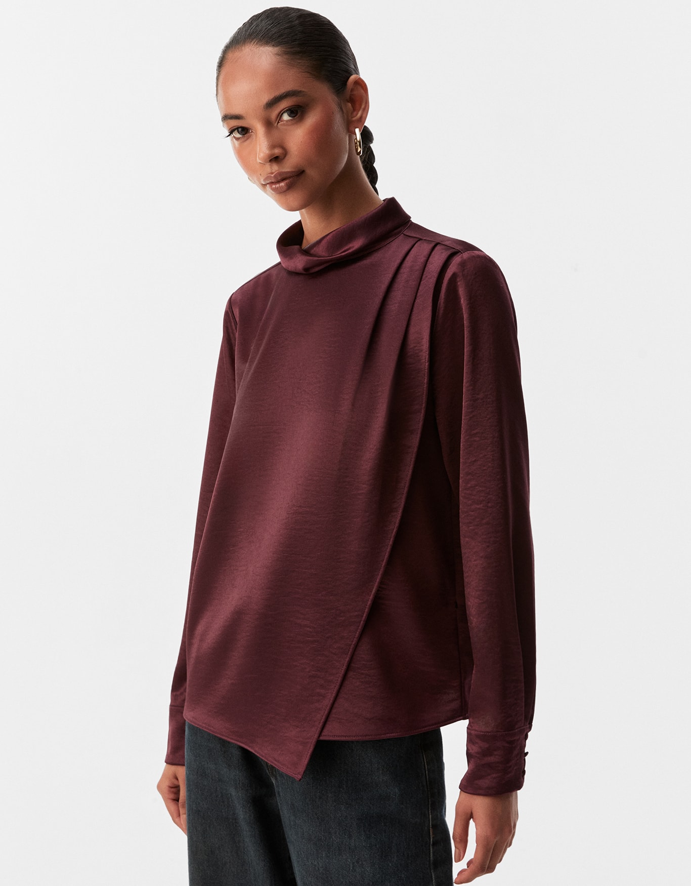 Blusa Manga Longa Pregas