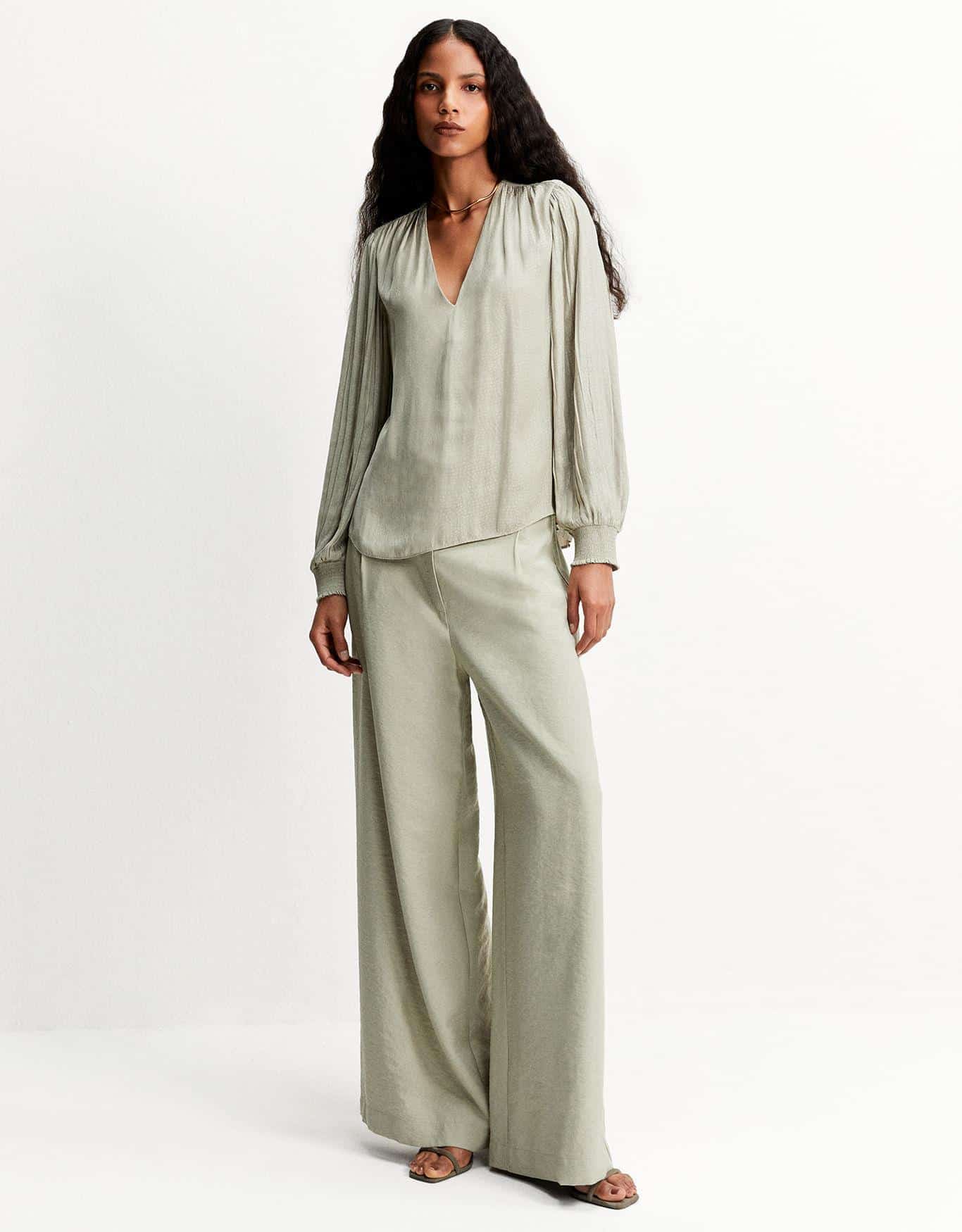 Blusa Manga Plissada