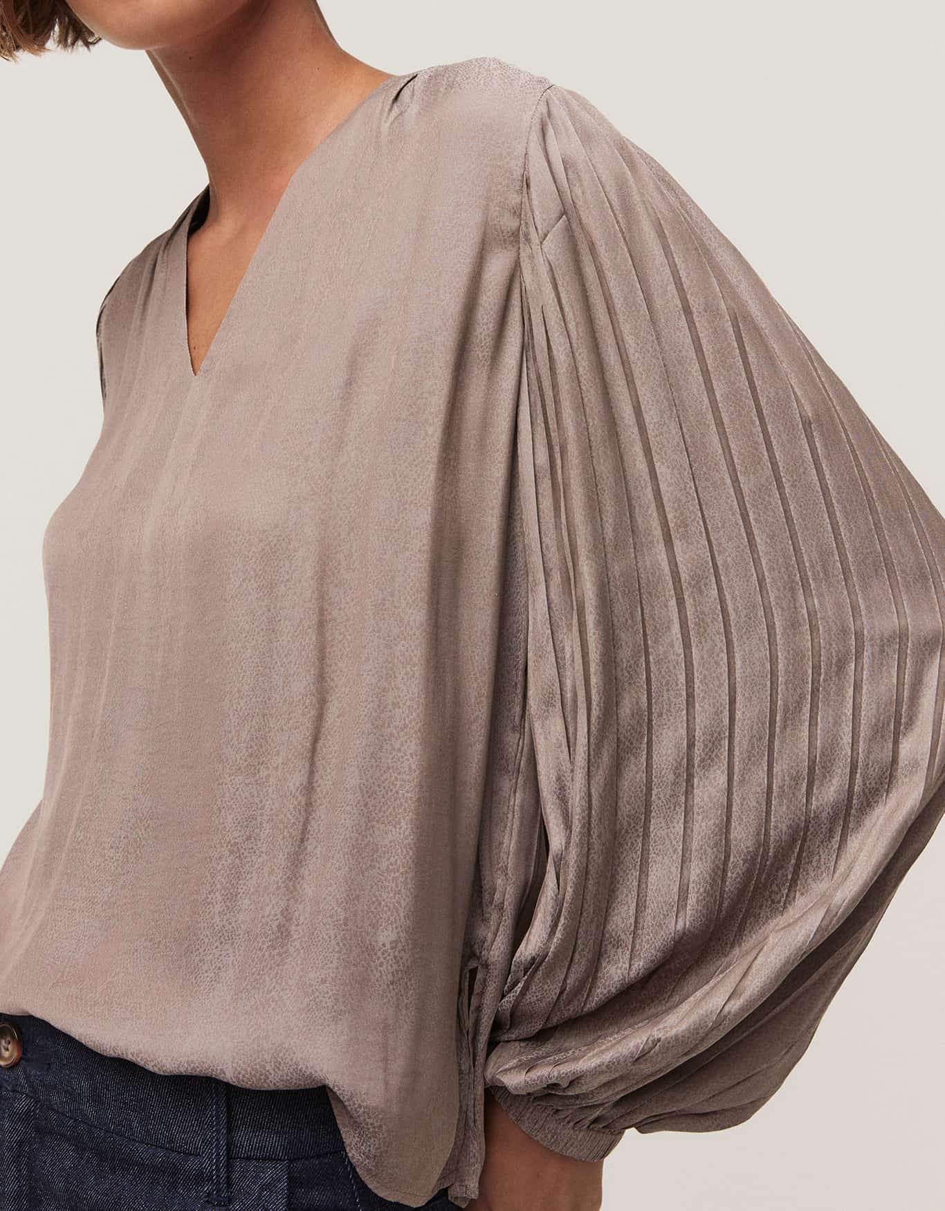 Blusa Manga Plissada