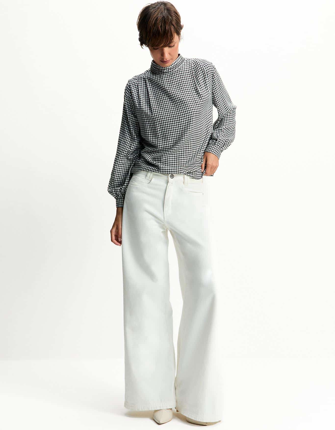 Blusa Pied De Poule Claro