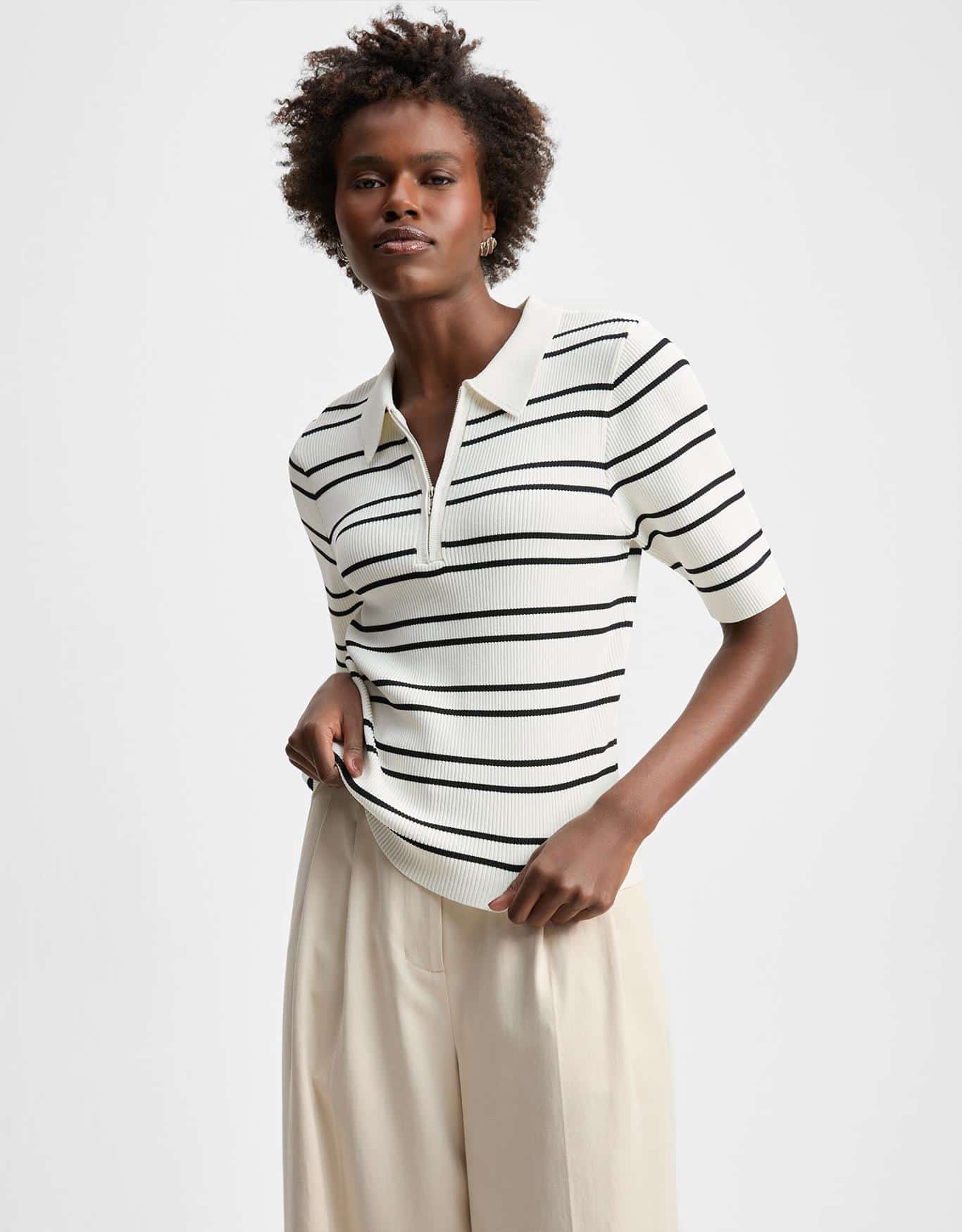 Blusa Polo Listra Dupla