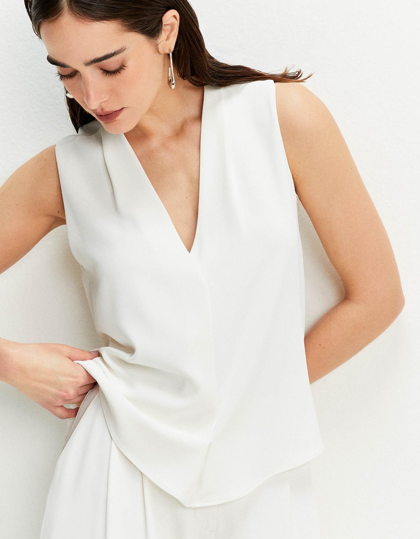 Blusa Reta Com Prega