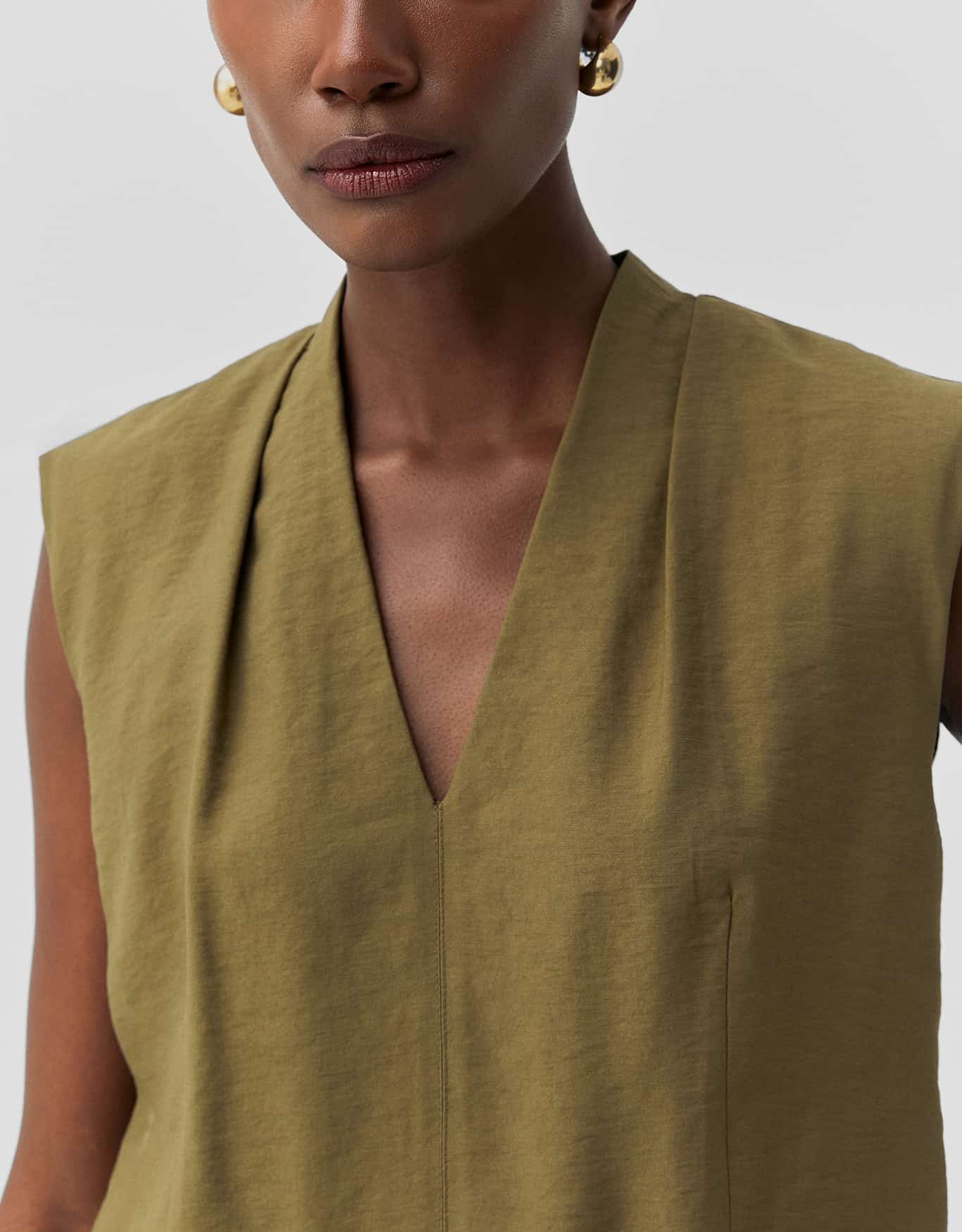 Blusa Reta Com Pregas Verde