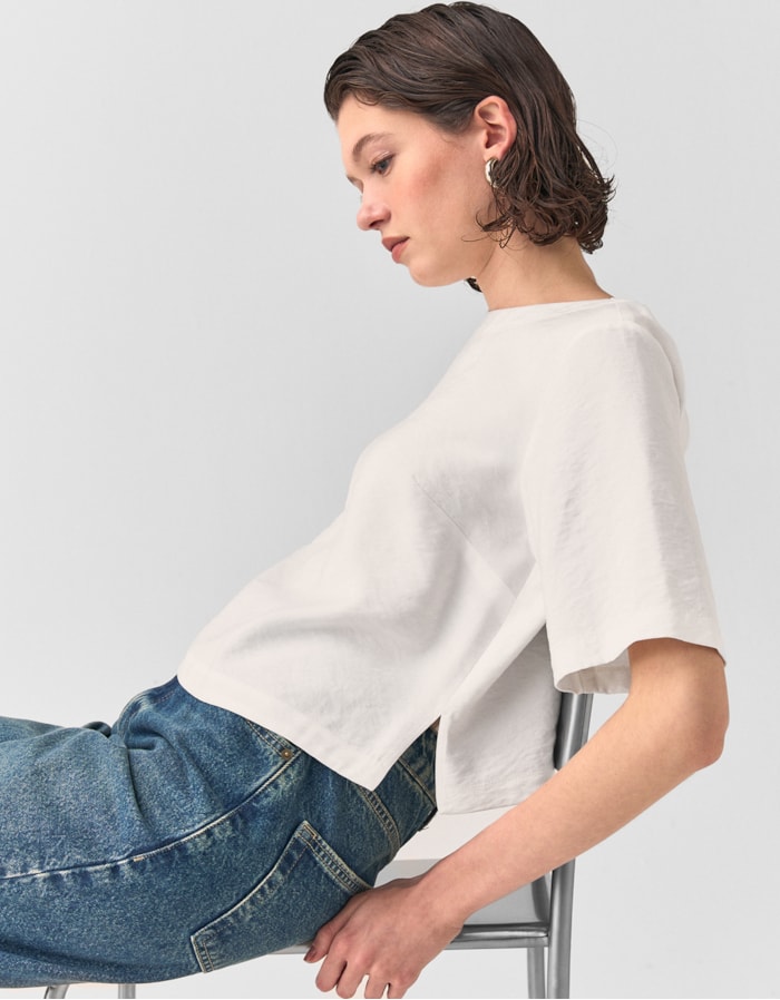 Shoulder — Blusa Reta Manga Curta