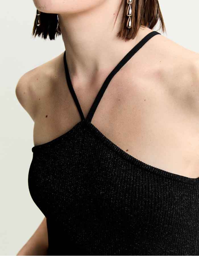 Blusa Tricot Alça Fina Lurex