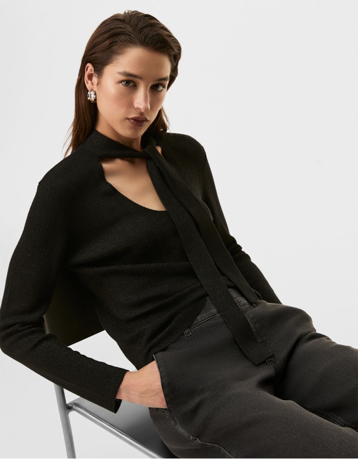 Shoulder — Blusa Tricot Amarração