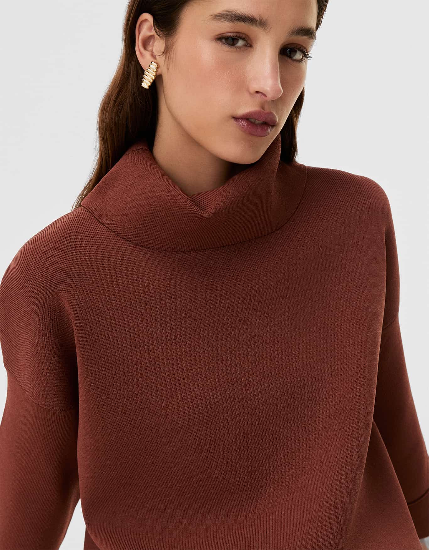 Blusa Tricot Ampla Cobre