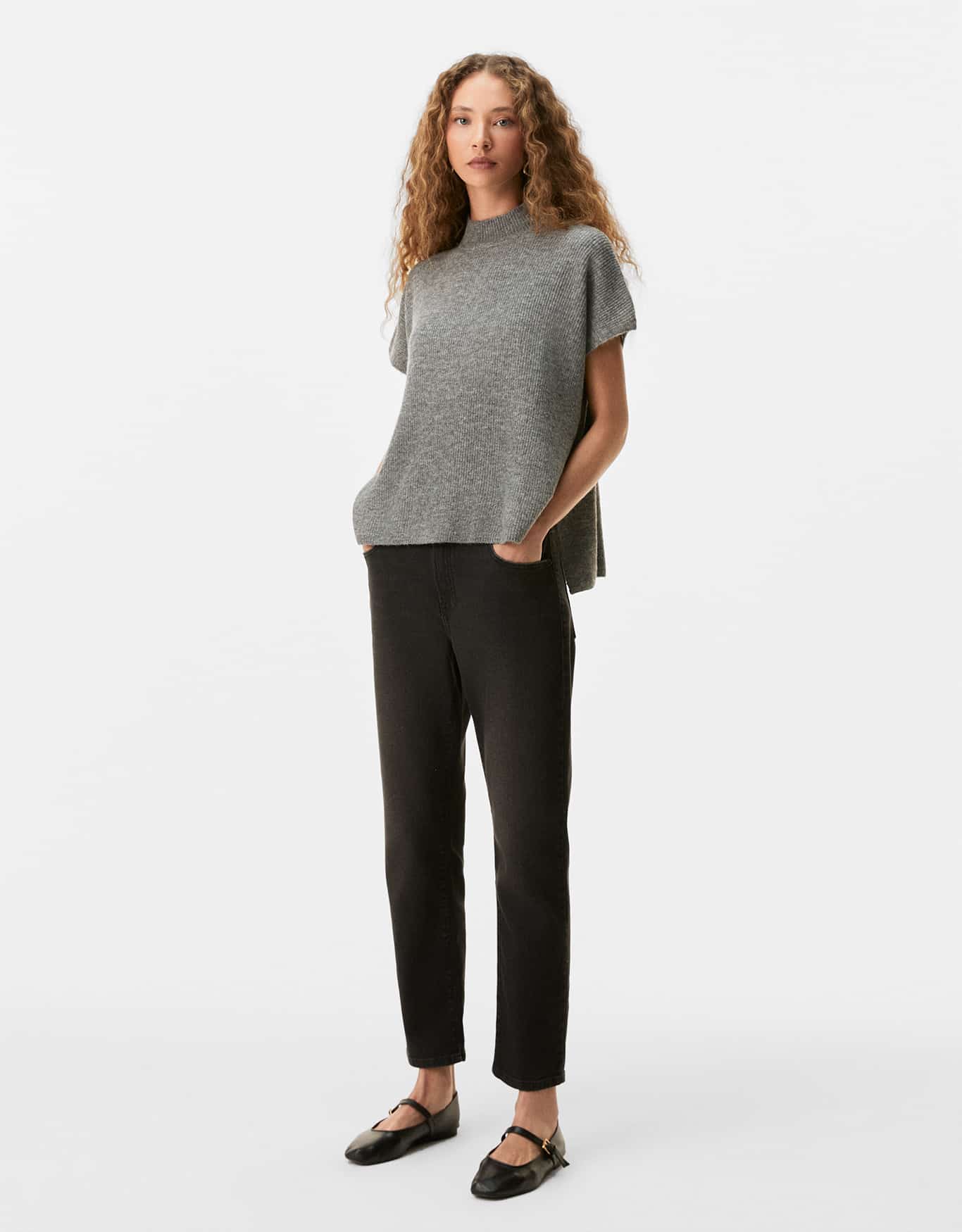 Blusa Tricot Ampla Gola Alta