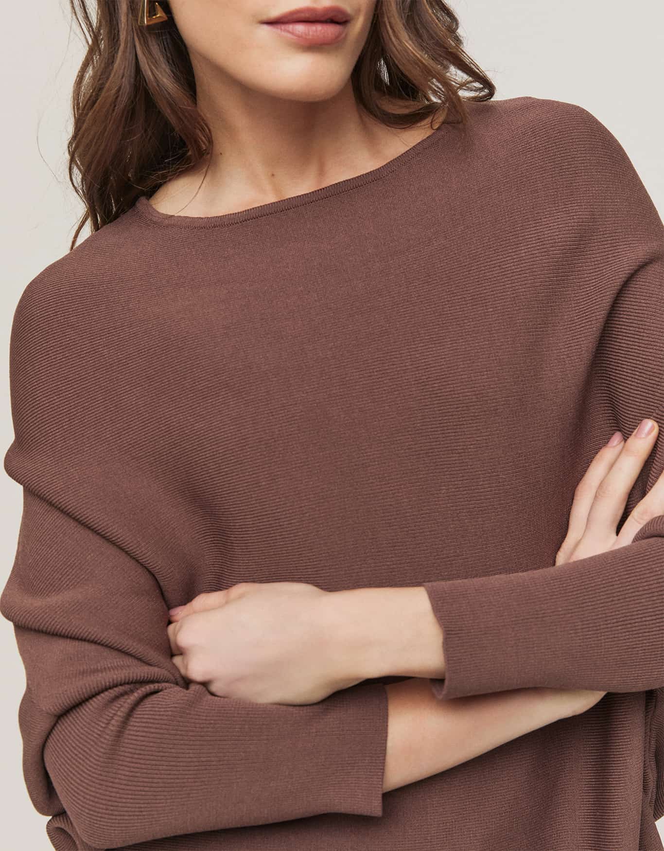 Blusa Tricot Ampla Gola Alta