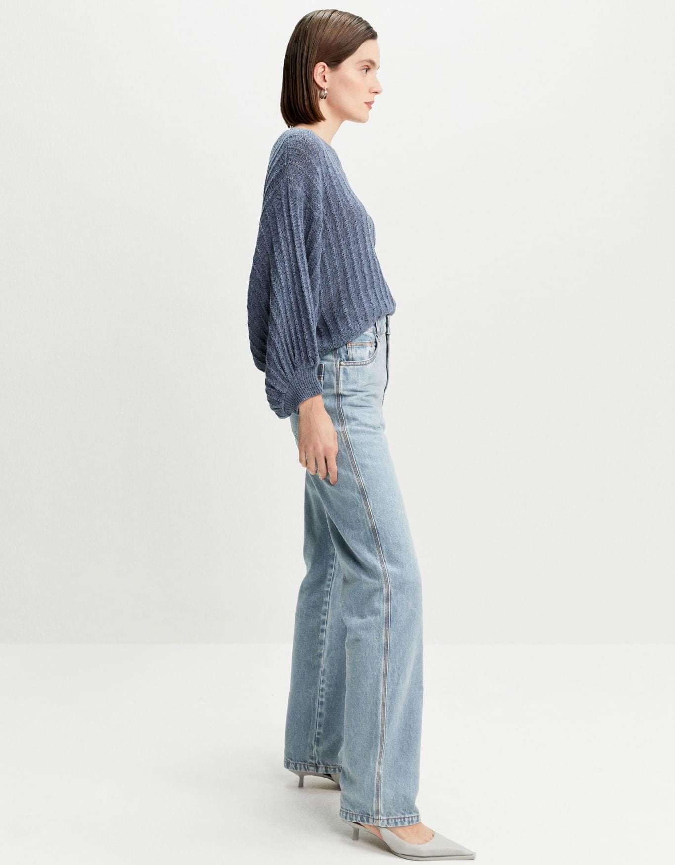 Blusa Tricot Ampla Gola Bateau