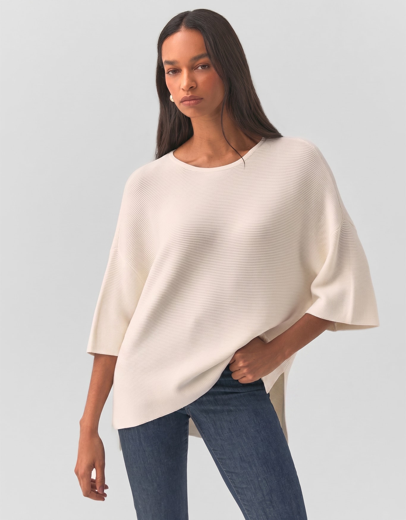Blusa Tricot Ampla Off-White