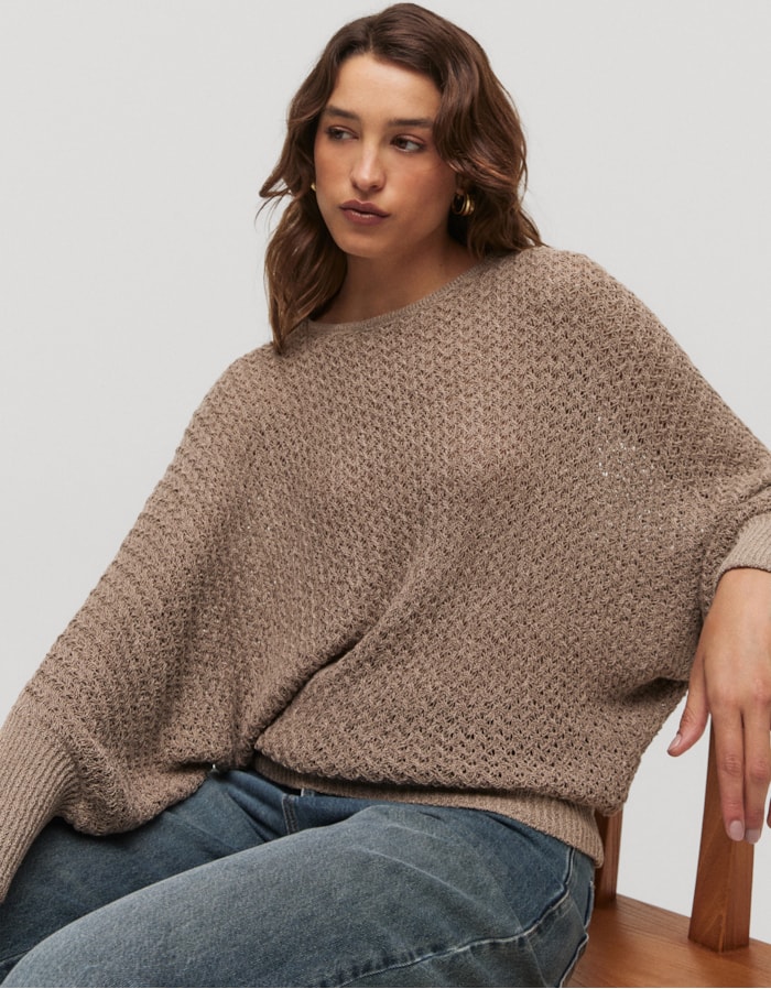 Shoulder — Blusa Tricot Ampla Textura