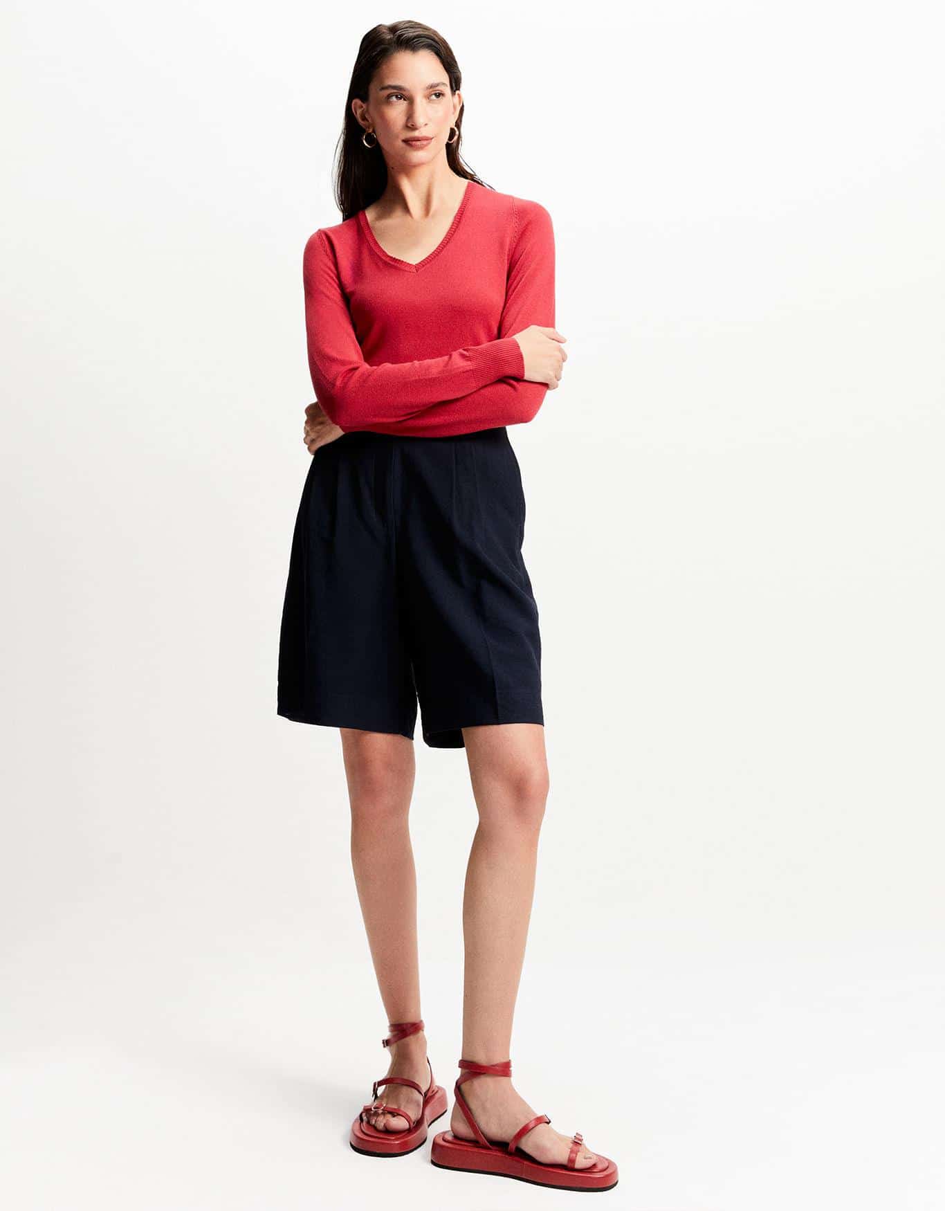 Blusa Tricot Básico Decote v