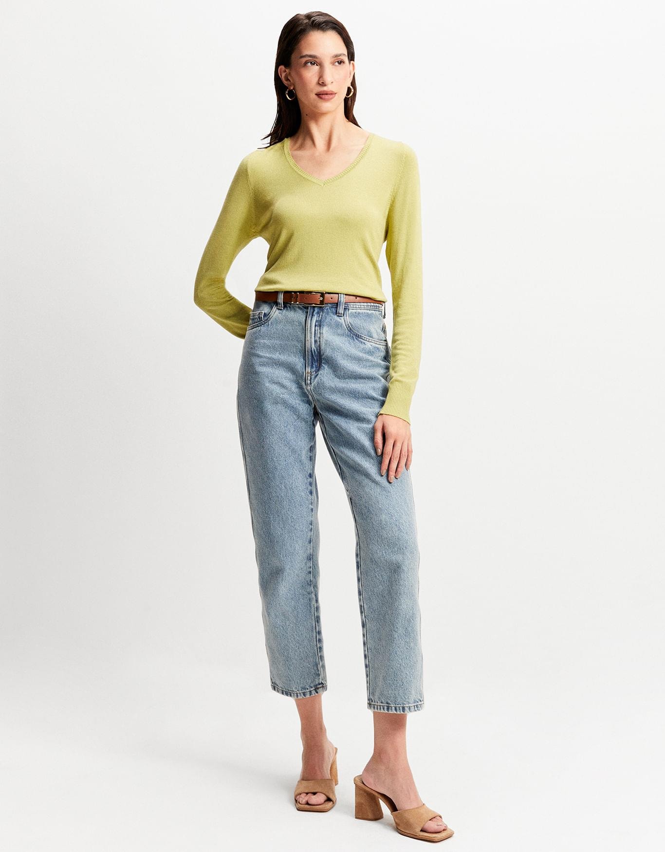 Blusa Tricot Básico Decote v