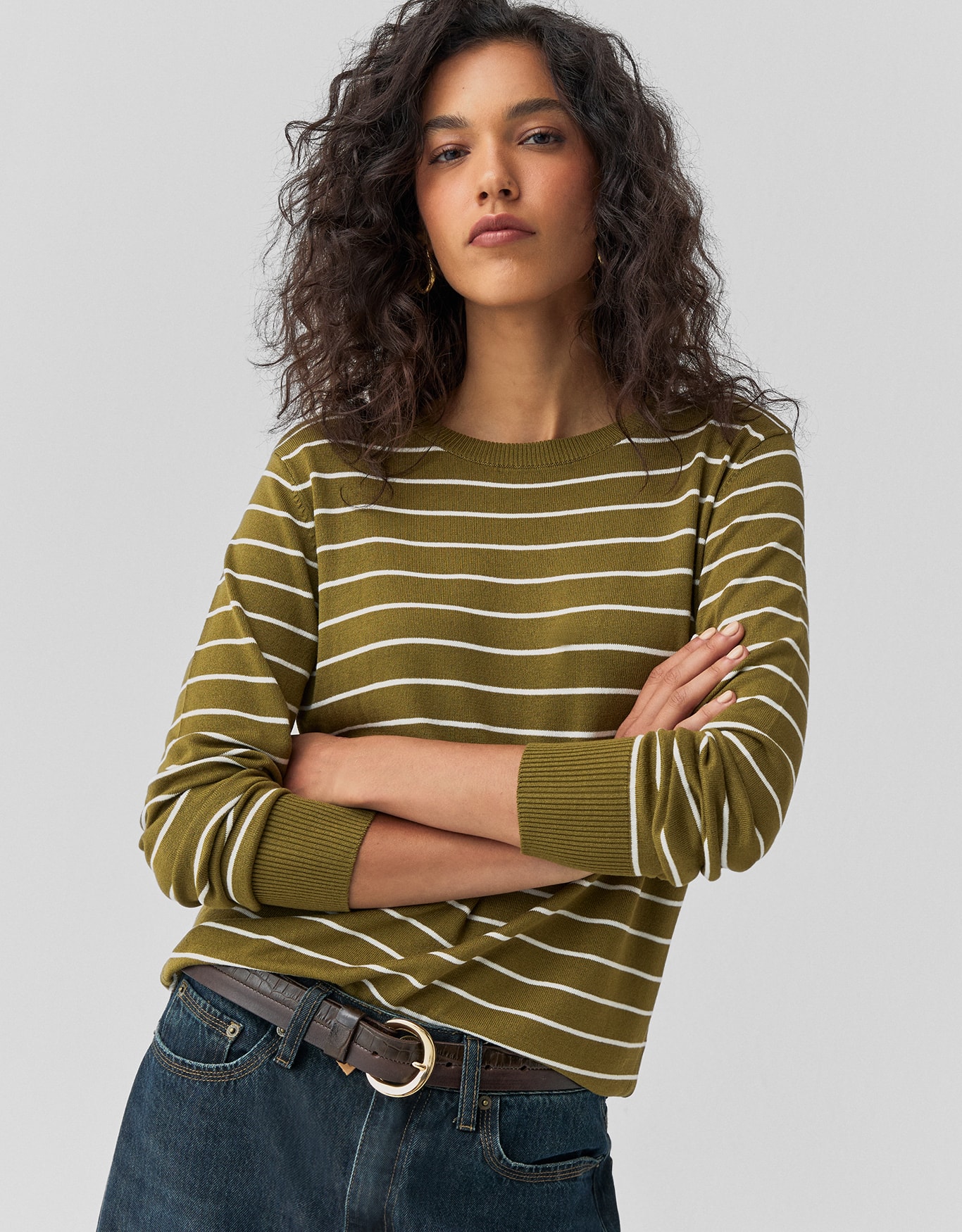 Blusa Tricot Básico Listrada