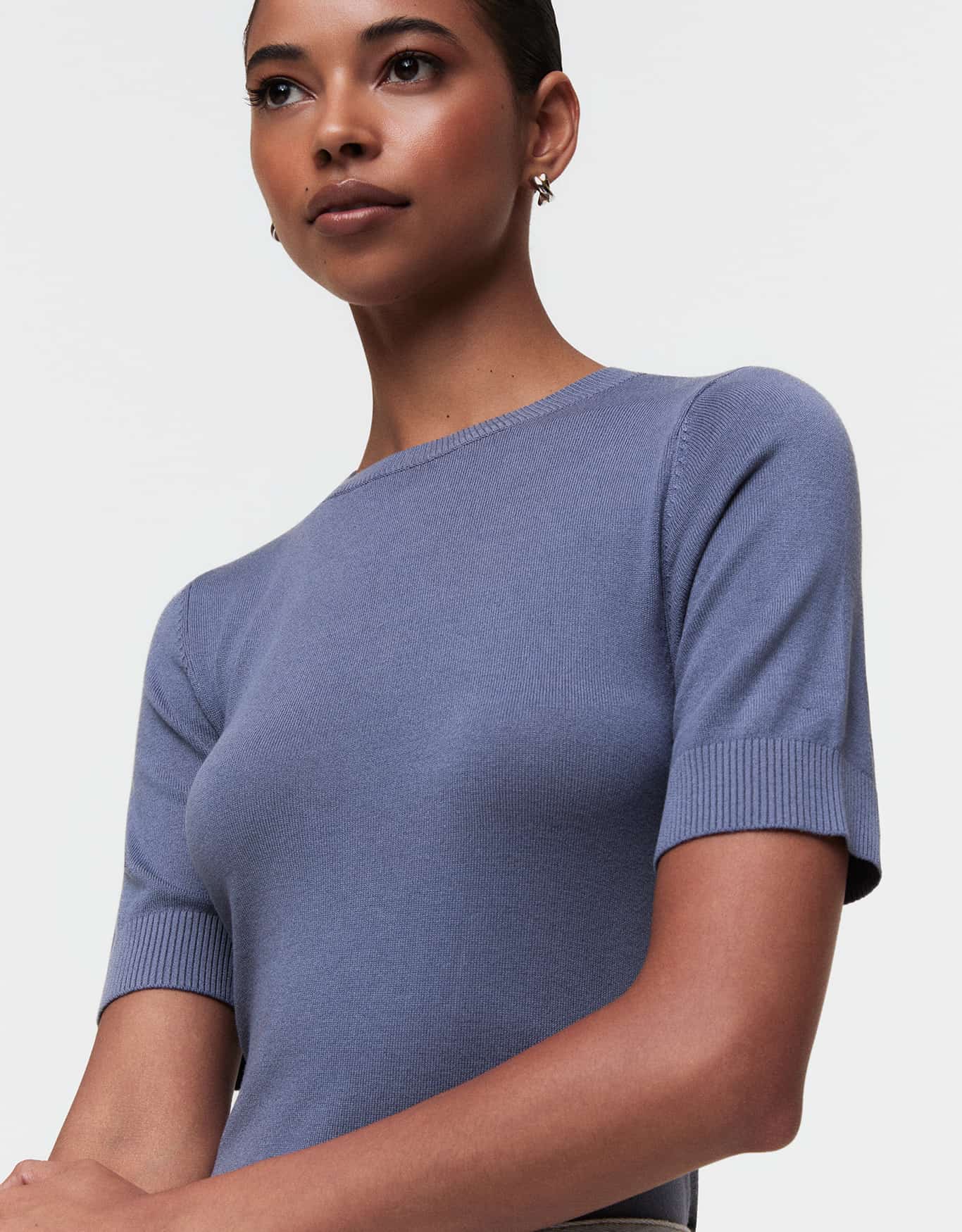 Blusa Tricot Básico Manga Curta