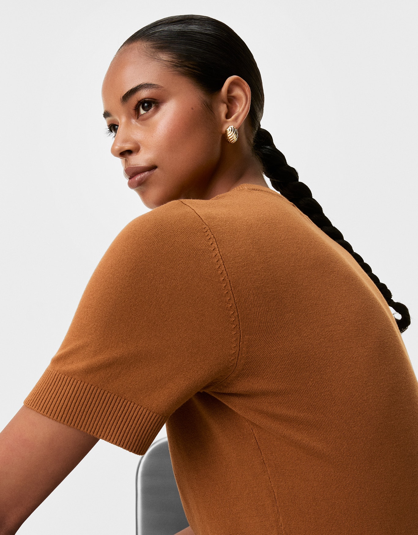 Blusa Tricot Básico Manga Curta