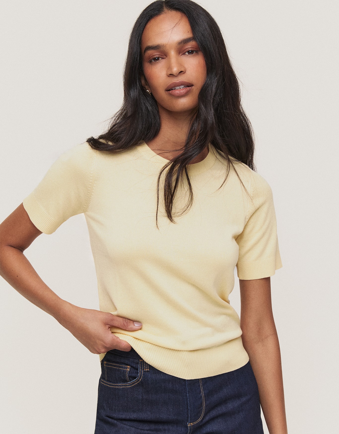 Blusa Tricot Básico Manga Curta