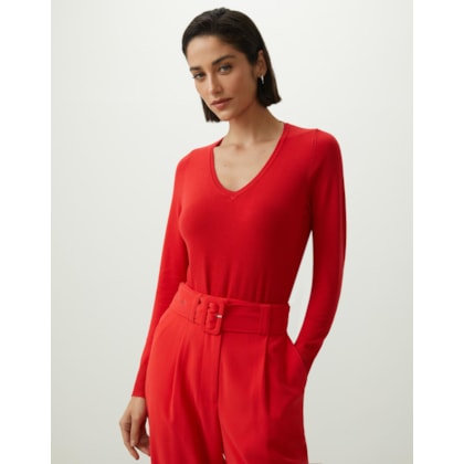Blusa Tricot Básico Vermelho