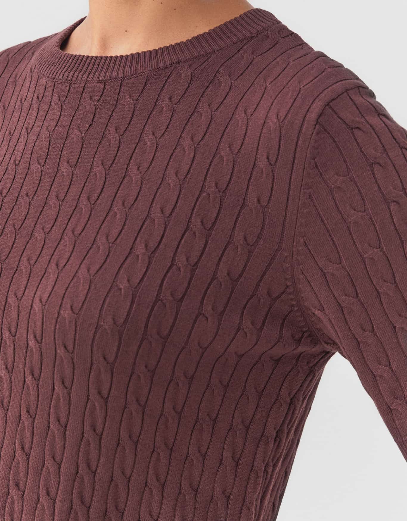 Blusa Tricot Cable Manga Curta