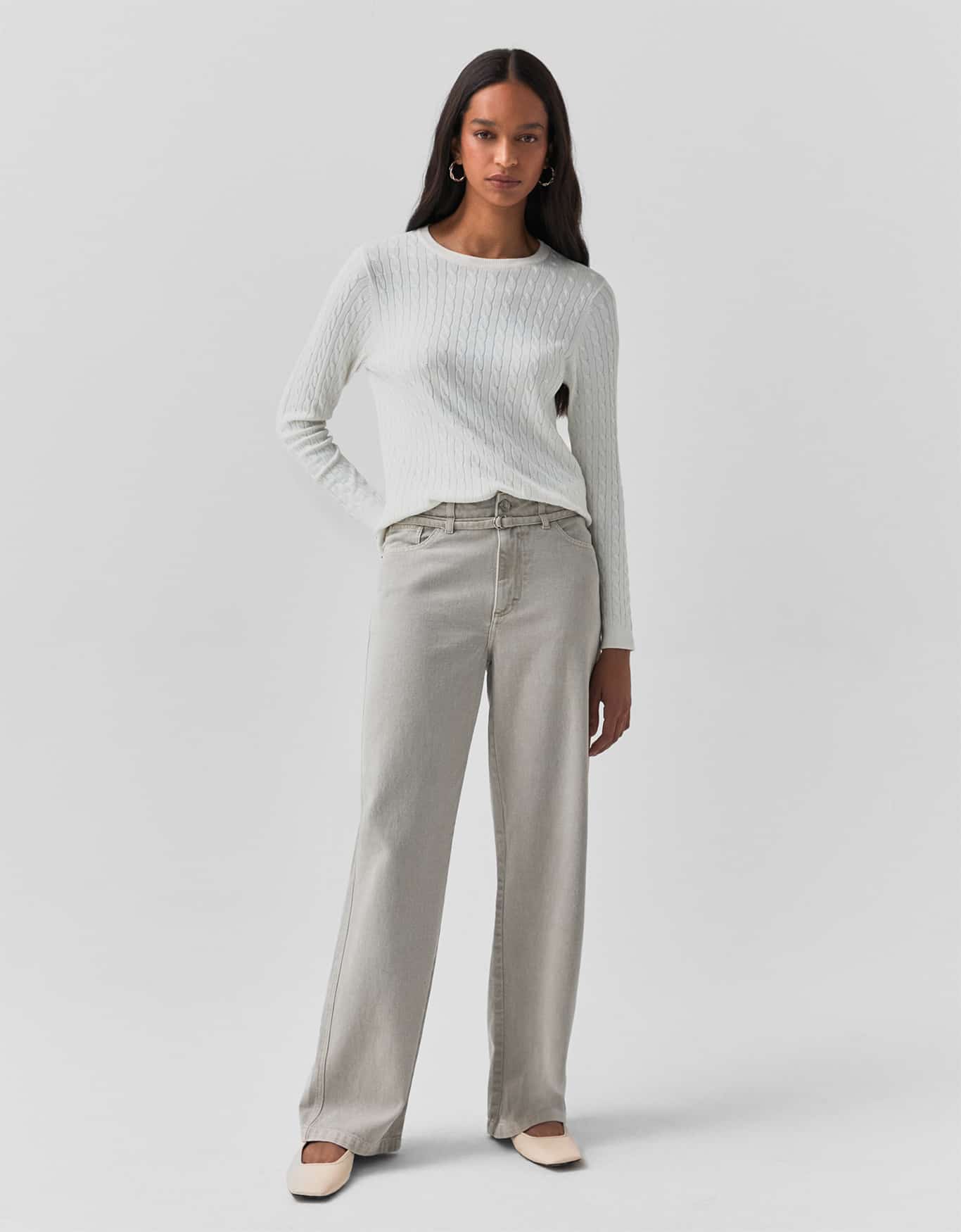 Blusa Tricot Cable Manga Longa