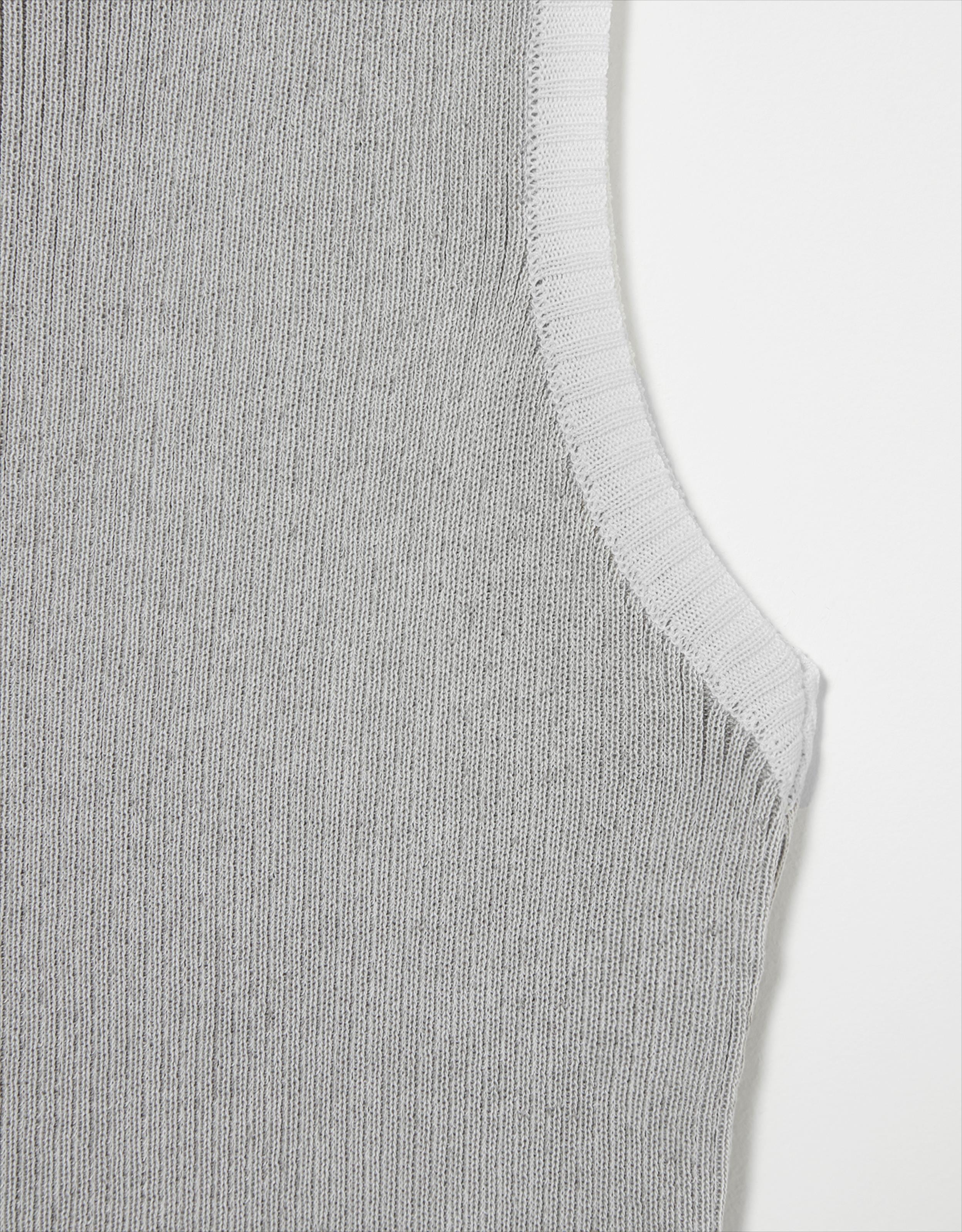 Blusa Tricot Canelada Bicolor
