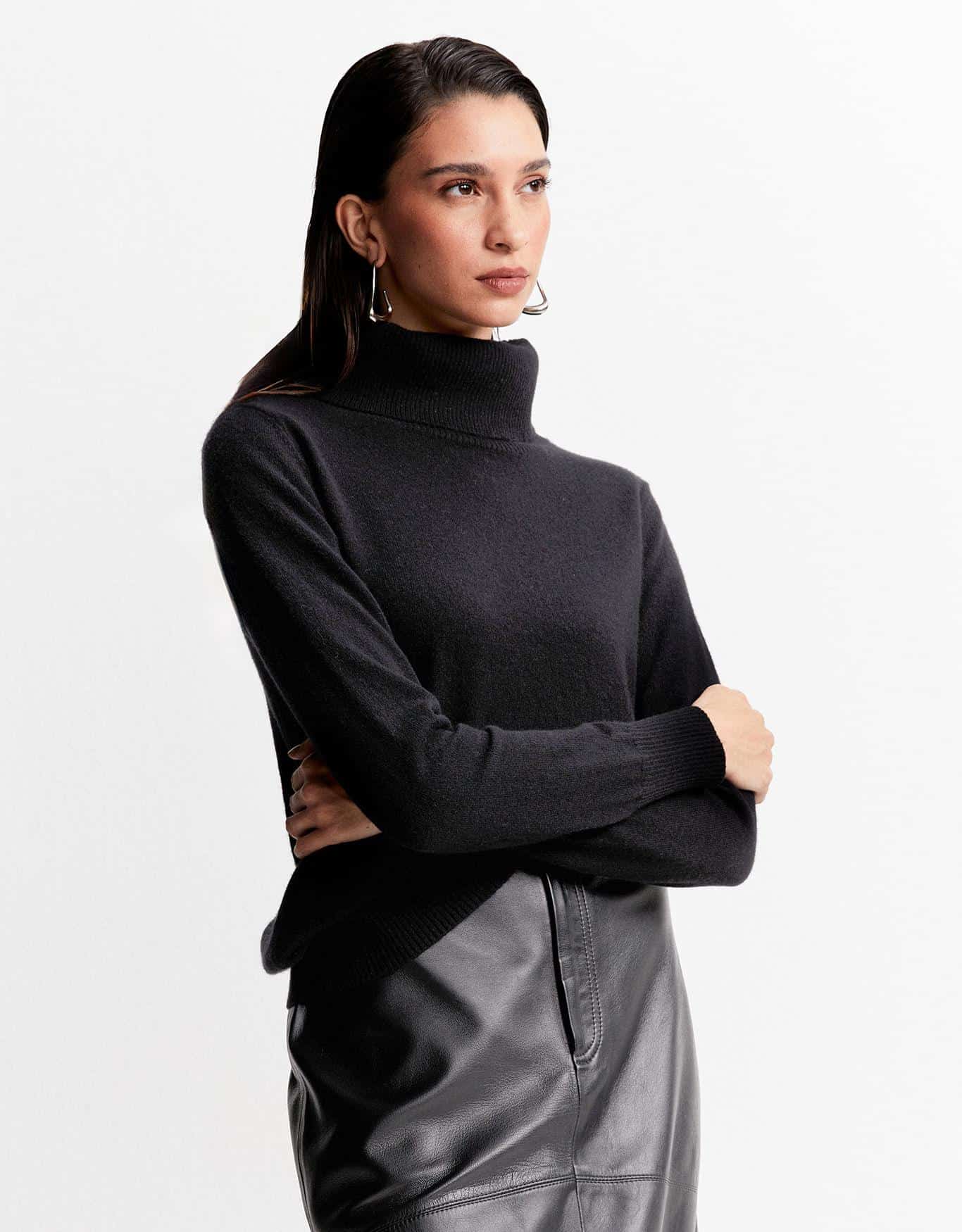 Blusa Tricot Cashmere Gola Alta