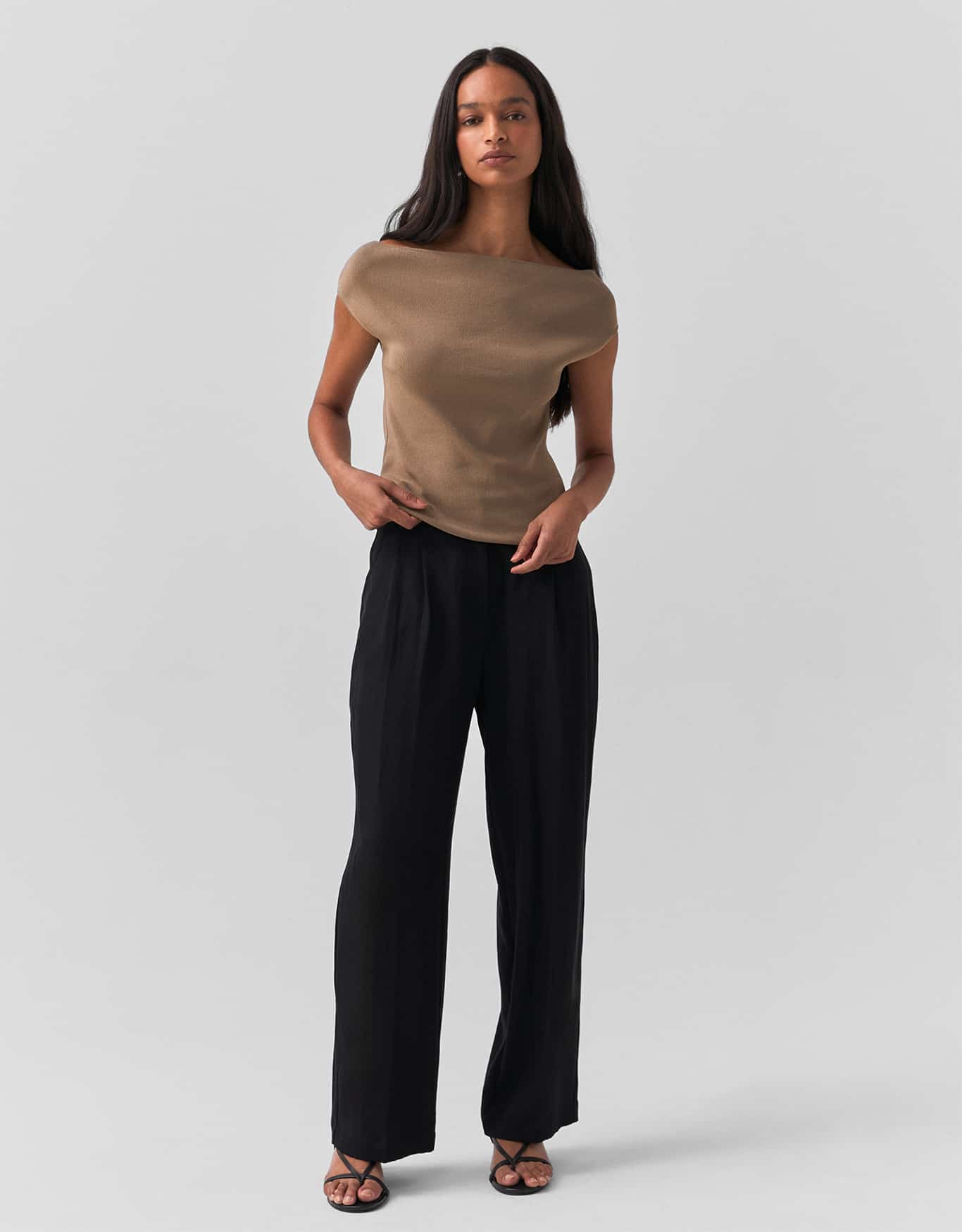 Blusa Tricot Decote Canoa