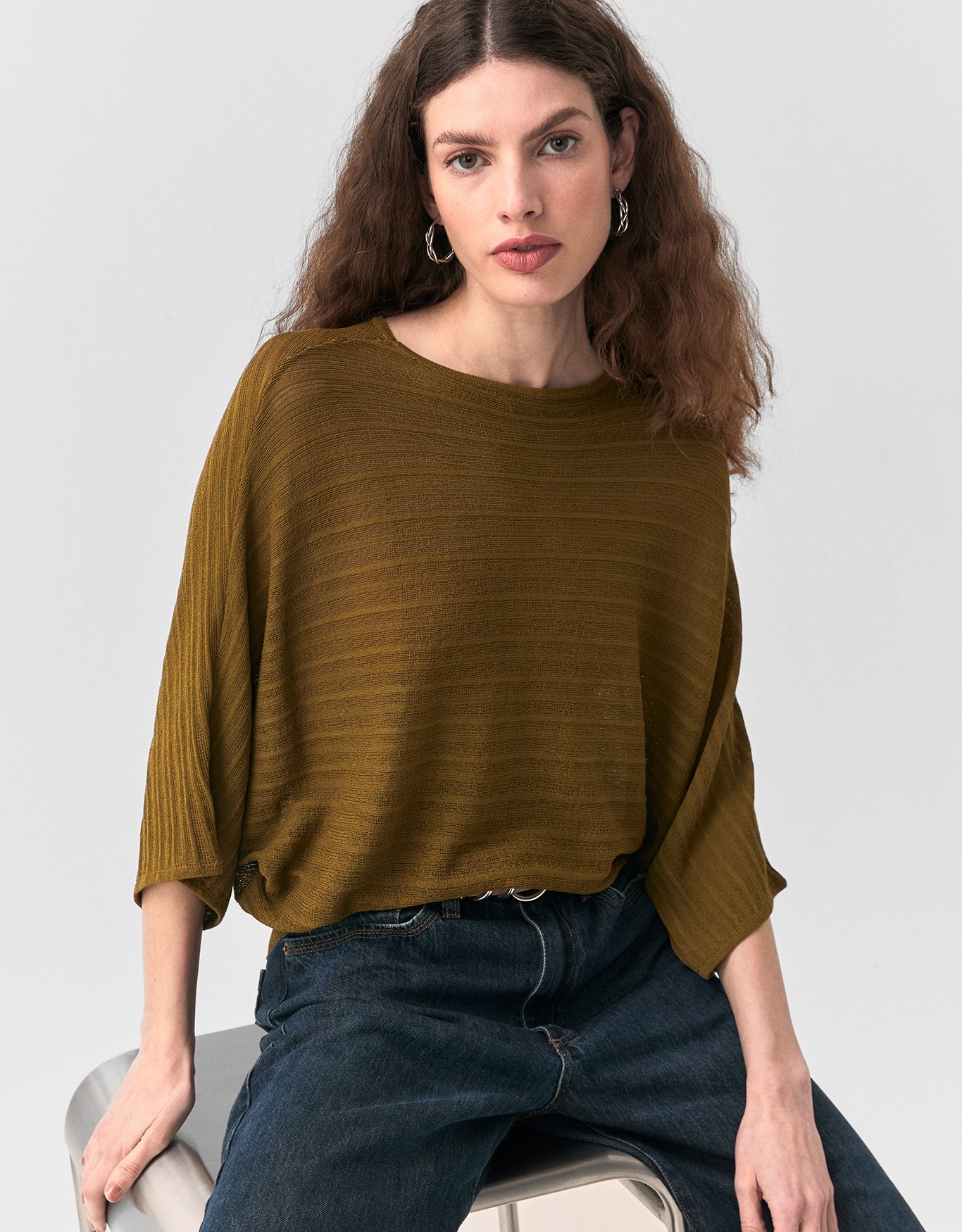 Blusa Tricot Decote Canoa Ampla