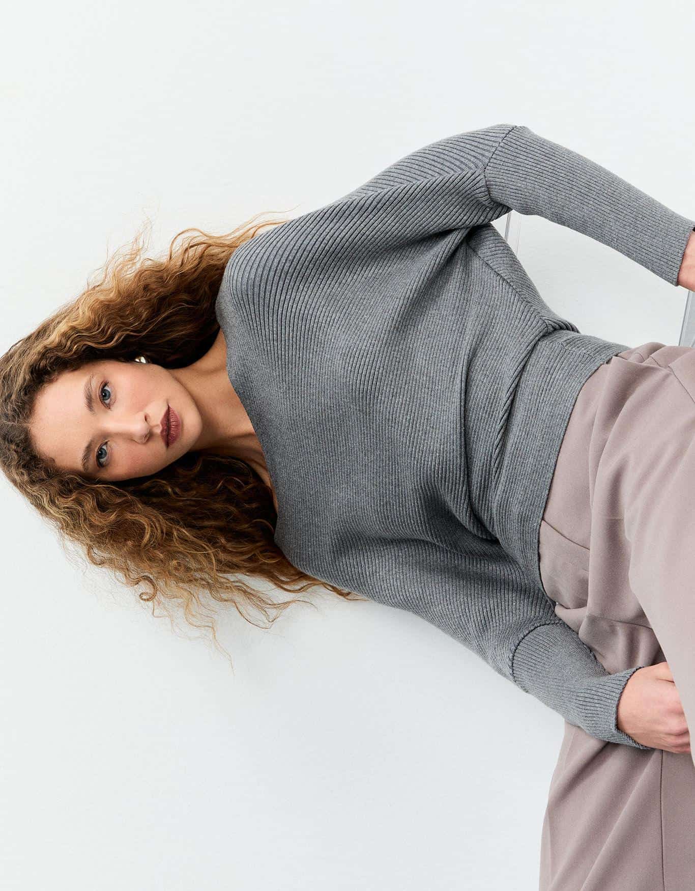 Blusa Tricot Decote Ombro