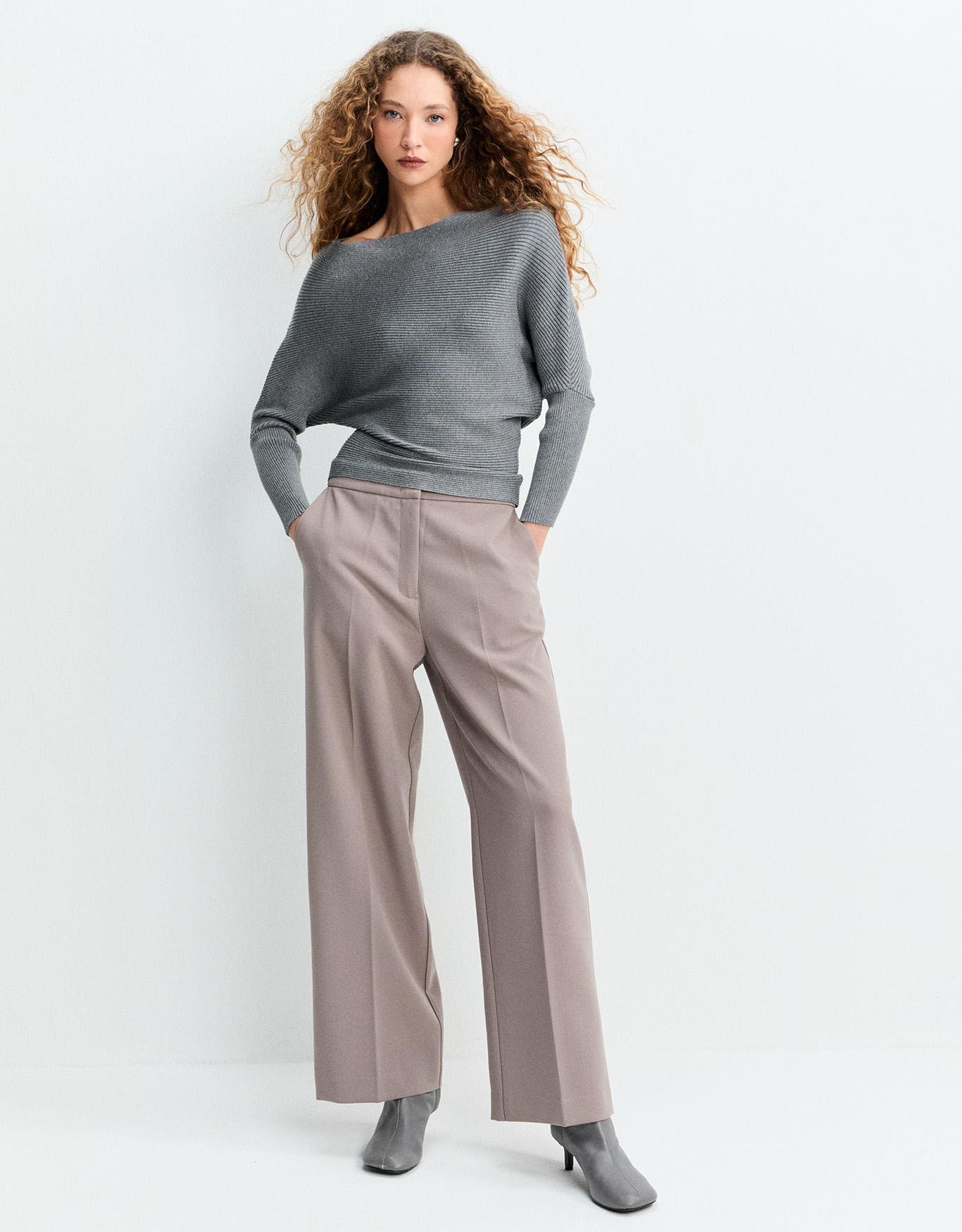 Blusa Tricot Decote Ombro