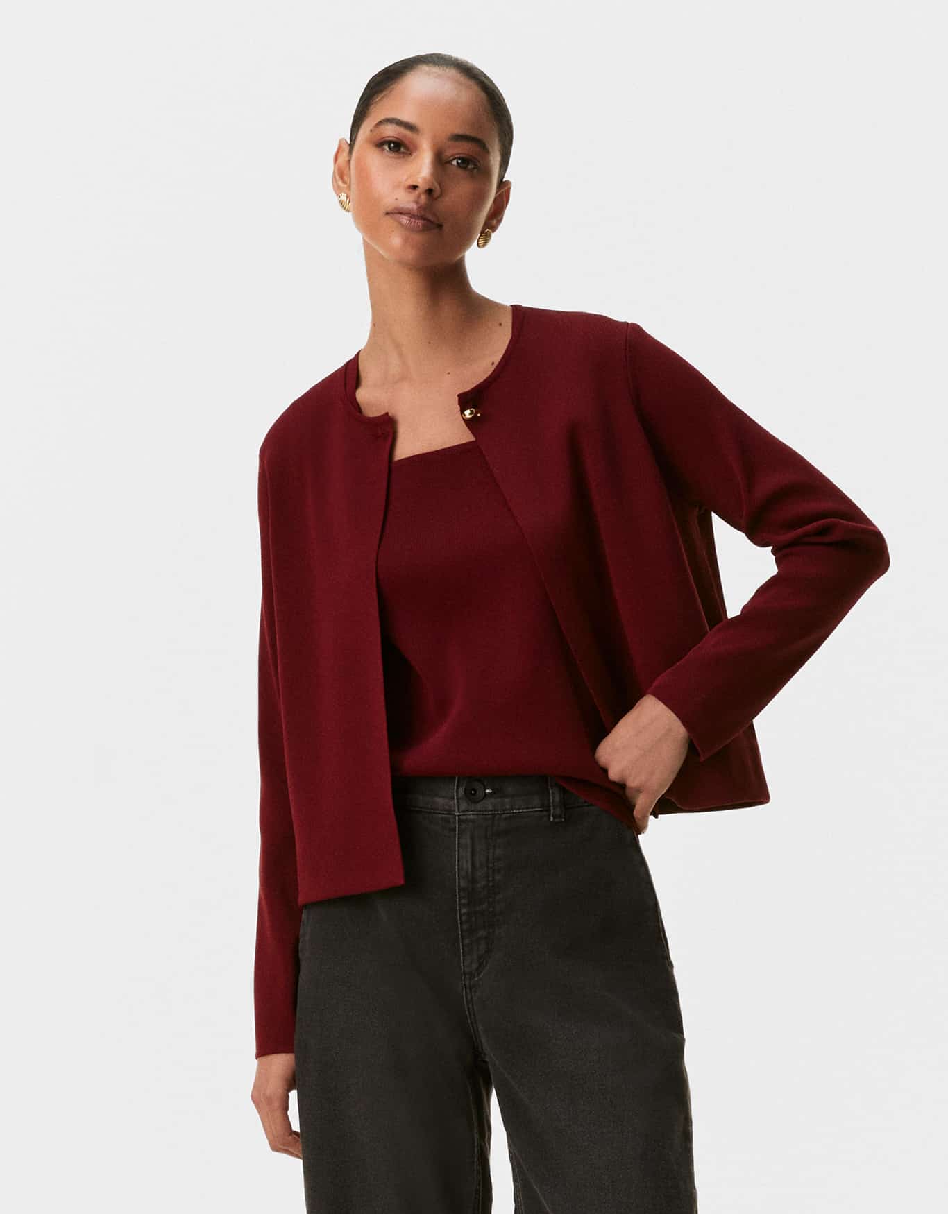 Blusa Tricot Decote Quadrado