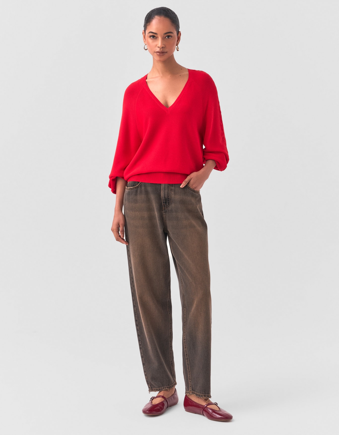  Blusa Tricot Decote v