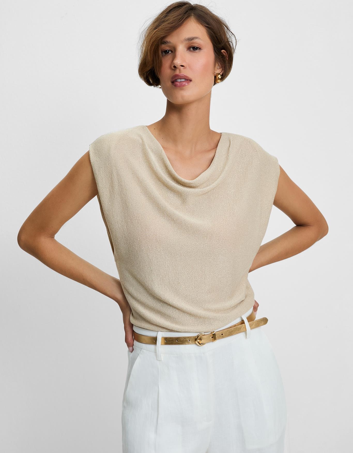 Blusa Tricot Dourada